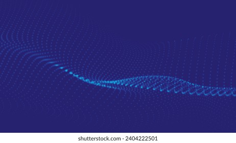 Abstract digital wave of particles. Futuristic point wave. Technology background vector. 3D rendering.