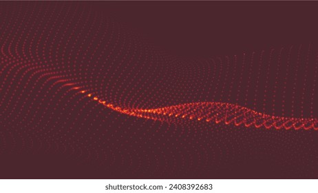 Abstract digital wave of particles. Futuristic point wave. Technology background vector. 3D.