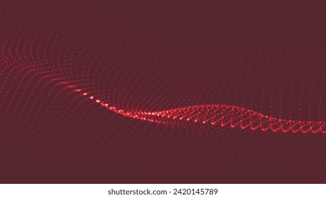 Abstract digital wave of particles. Futuristic point wave. Technology background vector. 3D 