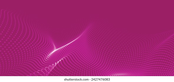 Abstrakte digitale Welle von Teilchen. Futuristische Punktwelle. Technologie-Hintergrundvektor. 3D