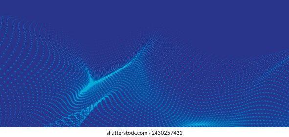 Onda digital abstracta de partículas. Onda de punto futurista. Vector de fondo de tecnología. 3D