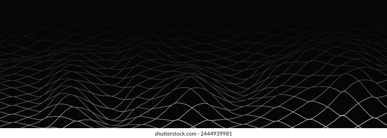 Abstract digital wave of particles. Futuristic point waves. Technology background vector. Vector