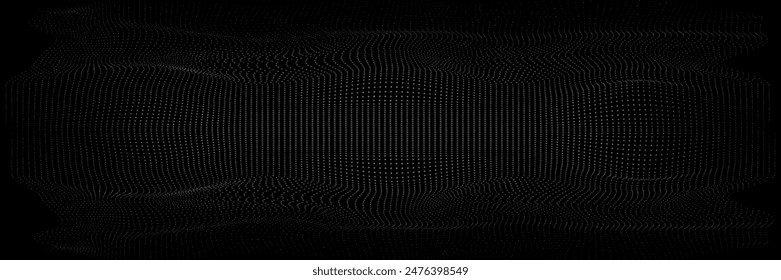 Abstract digital wave of particles. Futuristic point wave. Technology background vector. Vector illustration, modern.