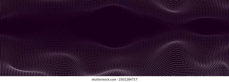 Abstract digital wave particles. Futuristic dot wave Vector illustration.