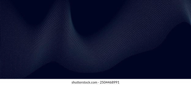 Abstract digital wave of particles. Futuristic point wave. Technology background vector. Vector illustration