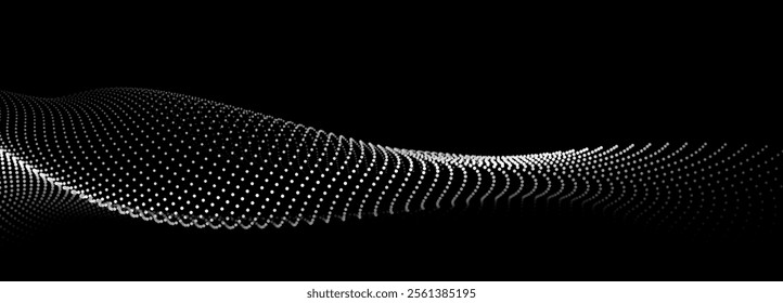 Abstract digital wave of particles. Futuristic point wave. Technology background vector. Vector illustration	
