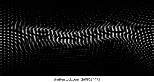 Abstractas onda digital de partículas. Onda puntual futurista. Vector de fondo de Tecnología. Ilustración vectorial