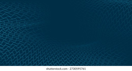 Onda digital abstrata de partículas. Onda pontual futurista. Vetor de fundo de tecnologia. renderização 3D.