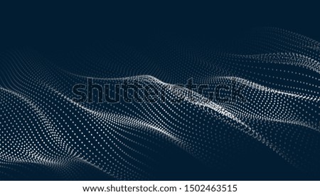 Abstract digital wave of particles. Futuristic point wave. Technology background vector. 3d.