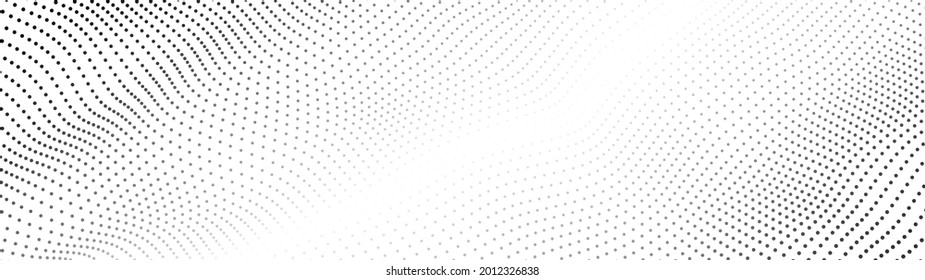 Resumen de la ola digital de partículas. Estructura de conexión de red. Ola de punto futurista. Gran cantidad de datos. Antecedentes abstractos. Vector
