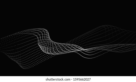 Abstract digital wave of particles. Technology background vector. Vector illustration