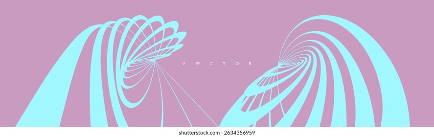 Abstract digital waveform. Sound wave of deformed stripes. 3d vector illustration for business, science or technology. 