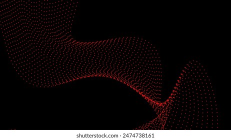 Abstract digital waving 3d particle technology background design. Futuristic moving dots particles, hi-tech and big data visualization for brochures, flyers, poster, business card, banner. Vector