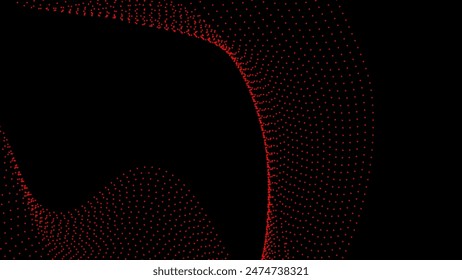 Abstract digital waving 3d particle technology background design. Futuristic moving dots particles, hi-tech and big data visualization for brochures, flyers, poster, business card, banner. Vector