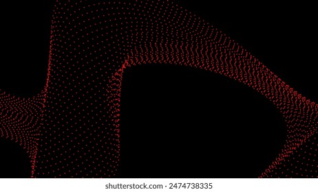 Abstract digital waving 3d particle technology background design. Futuristic moving dots particles, hi-tech and big data visualization for brochures, flyers, poster, business card, banner. Vector