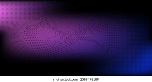 Abstract digital waving 3d particle technology background design. Futuristic moving dots particles, hi-tech and big data visualization for brochures, flyers, magazine, business card, banner. Vector.