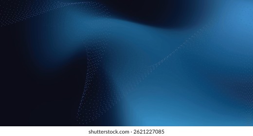 Abstrato digital ondulação 3d projeto de fundo de tecnologia de partículas. Partículas de pontos móveis futuristas, visualização de alta tecnologia e big data para folhetos, folhetos, revistas, cartões de visita, banner. Vetor.