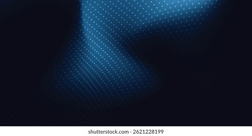 Abstrato digital ondulação 3d projeto de fundo de tecnologia de partículas. Partículas de pontos móveis futuristas, visualização de alta tecnologia e big data para folhetos, folhetos, revistas, cartões de visita, banner. Vetor.