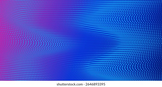 Abstrato digital ondulação 3d projeto de fundo de tecnologia de partículas. Partículas de pontos móveis futuristas, visualização de alta tecnologia e big data para folhetos, folhetos, revistas, cartões de visita, banner. Vetor.