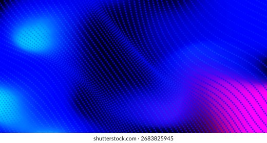 Abstraktes, digitales, wellenförmiges 3D-Partikeltechnologie-Hintergrunddesign. Futuristische Bewegtpunktpartikel, Hightech- und Big-Data-Visualisierung für Broschüren, Flyer, Magazine, Visitenkarten, Banner. Vektor.