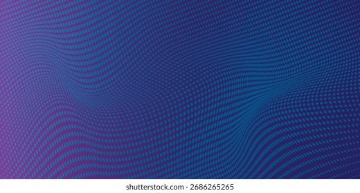 Abstraktes, digitales, wellenförmiges 3D-Partikeltechnologie-Hintergrunddesign. modern