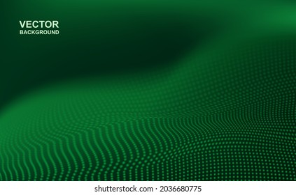 Resumen. Fondo verde ondulado digital. Concepto tecnológico. vector.