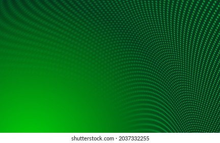 Abstract. Digital wavy doted green background. Technology concept. vector.