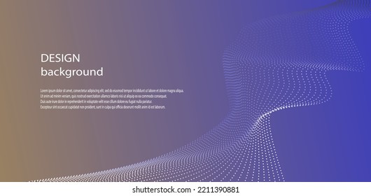 Abstract digital wavy lines on backgound with place for text. Tamplate for web banner, landing page, presentation, postcard, prints, poster.