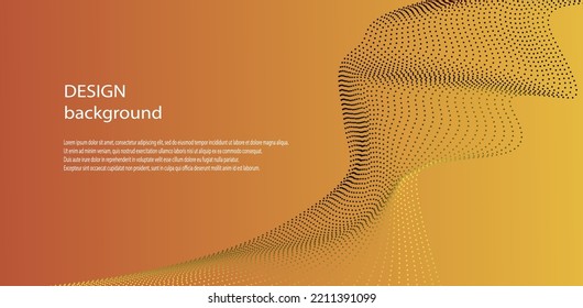 Abstract digital wavy lines on backgound with place for text. Tamplate for web banner, landing page, presentation, postcard, prints, poster.