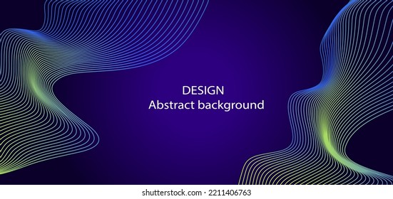 Resumen de líneas onduladas digitales en el fondo con lugar para el texto. Tamplate para banner web, página de inicio, presentación, postal, impresiones, afiche.