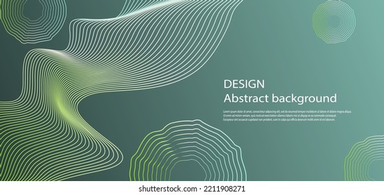 Abstract digital wavy lines on backgound with place for text. Tamplate for web banner, landing page, presentation, postcard, prints, poster.