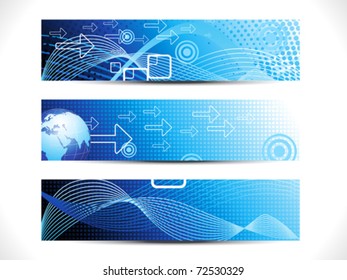 abstract digital web header set vector illustration