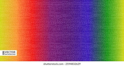 Abstract digital white noise rainbow pixels seamless pattern background. RGB EPS 10 vector illustration