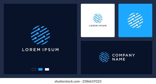 Abstract digital world logo template