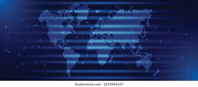 Abstract Digital World Map Background