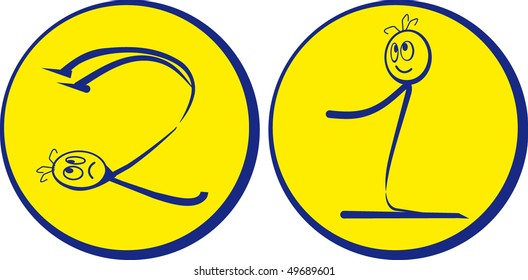 Abstract digits symbols