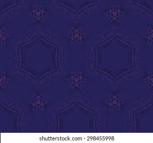 Abstract dim seamless pattern  of lines on a blue background
