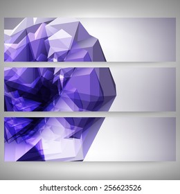 Abstract dimensional polygonal geometric backgrounds set for modern design.
