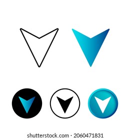 Ilustración del icono de flecha de dirección abstracta