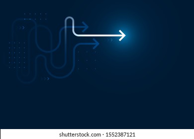 Abstract direction arrows illustration, copy space composition, business leader concept.