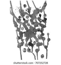 abstract Dirty artistic design elements Set of black paint, ink brush strokes, brushes, lines.