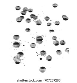 abstract Dirty artistic design elements Set of black paint, ink brush strokes, brushes, lines