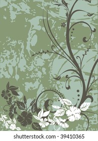 abstract dirty background with beautiful floral pattern