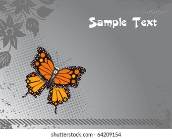 fundo sujo abstrato com borboleta isolada