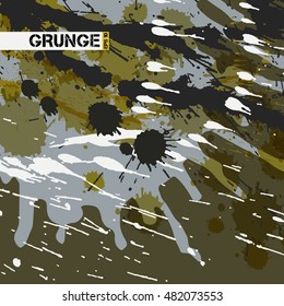 Abstract dirty blotch background with drips and spray to the entire space vector illustration