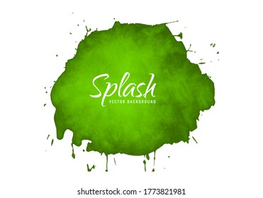 Abstract dirty green watercolor on white background.The color splashing on the paper.It is a hand drawn.