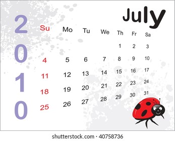abstract dirty grunge background with cute insect pattern calender for 2010