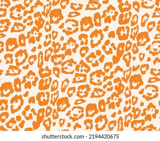 Resumen Dirty Leopard Jaguar Piel animal Spots Seamless Pattern Monocrome Estilo Luminoso Colores de moda Moderno Diseño Perfecto para la impresión de tejidos de alamante Tono blanco naranja