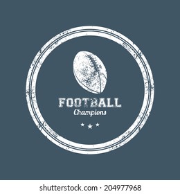 abstract dirty sport label on a dark blue background