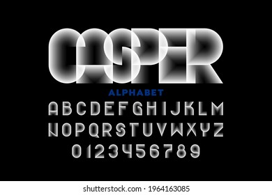 Abstract disappeared style font design  alphabet letters   numbers  vector illustration